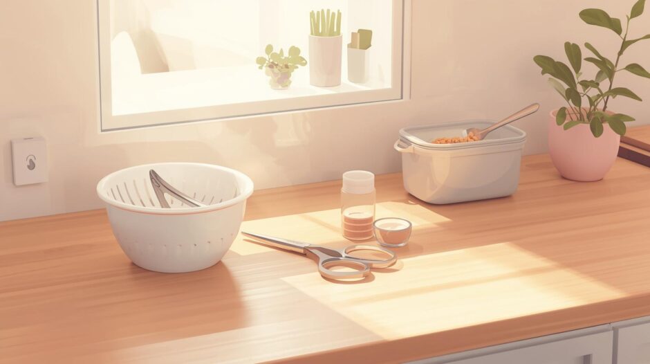 ズボラ飯に使える便利な調理器具のイラスト