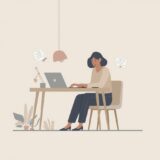 家計を管理する女性のイラスト