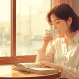 ソロカフェを楽しむ女性