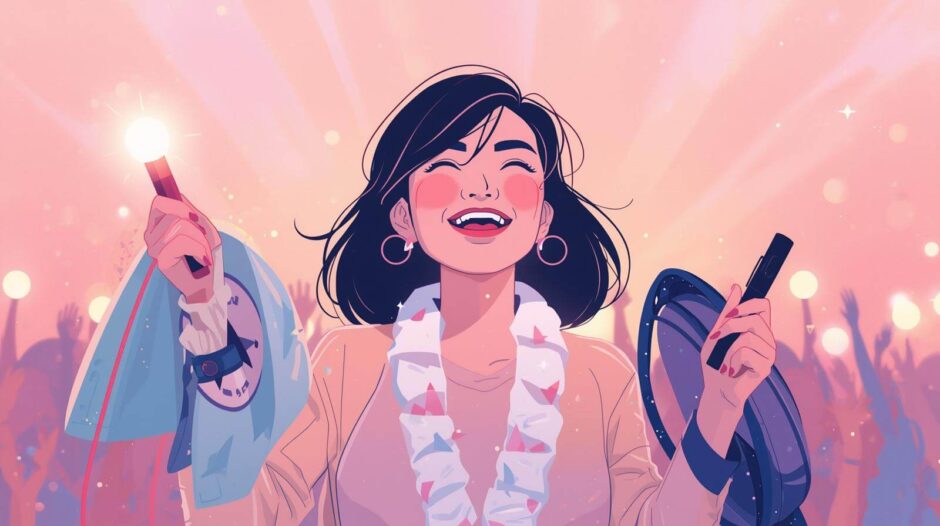 40代女性が推し活する様子