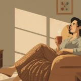 恋愛ドラマを観るおひとりさま40代女性