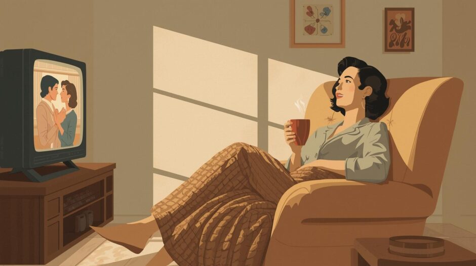 恋愛ドラマを観るおひとりさま40代女性