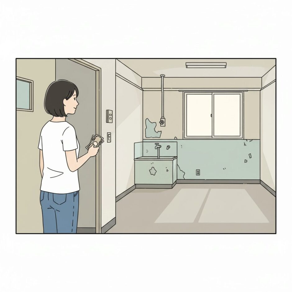 市営住宅の部屋の中