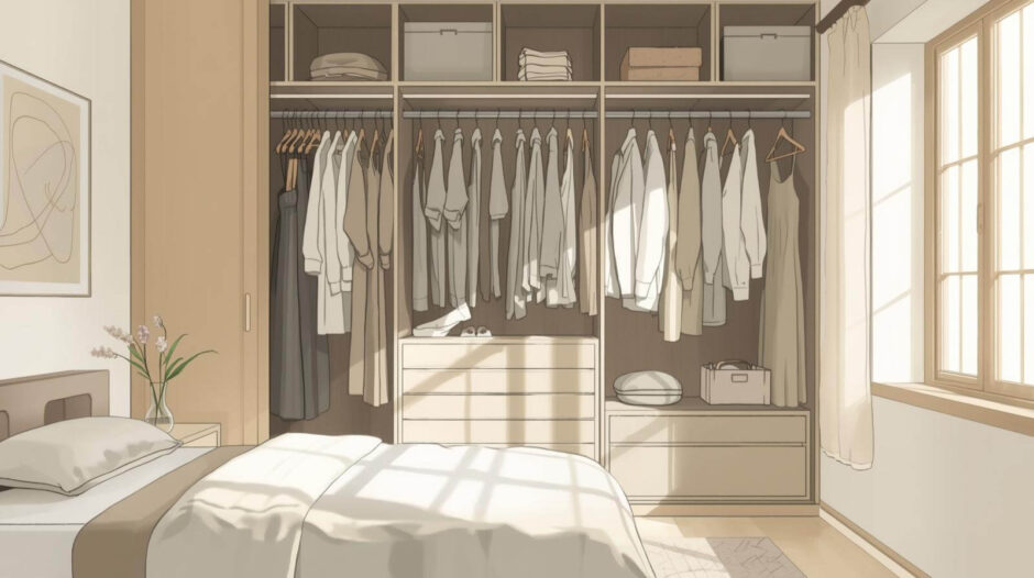 シンプルな部屋のクローゼット