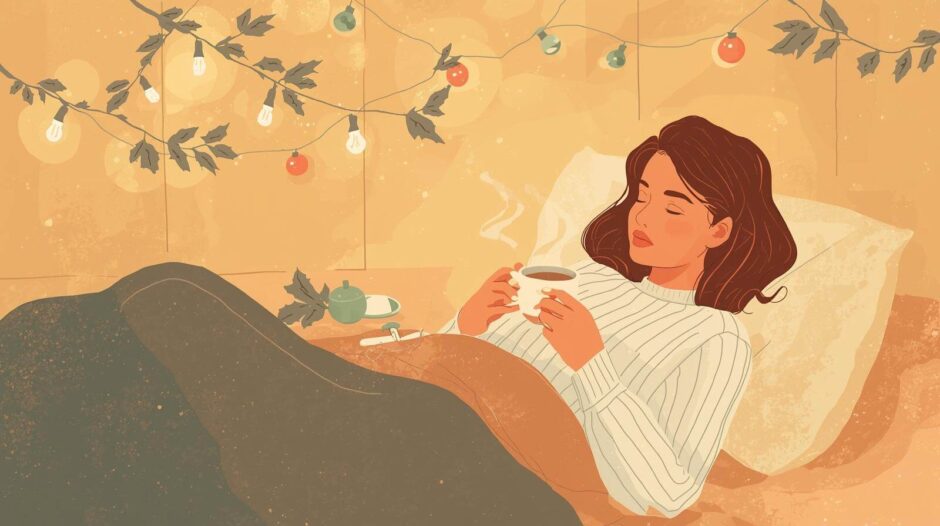 クリスマスを一人で過ごす女性