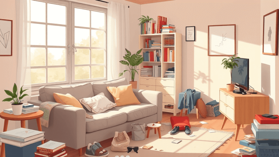 散らかった部屋