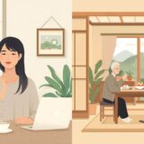 一人暮らしと実家暮らしのイラスト