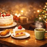 クリスマスのチキンとケーキ