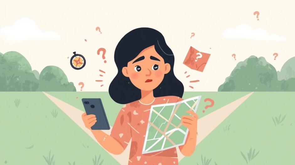 キャンプで迷子になる女性