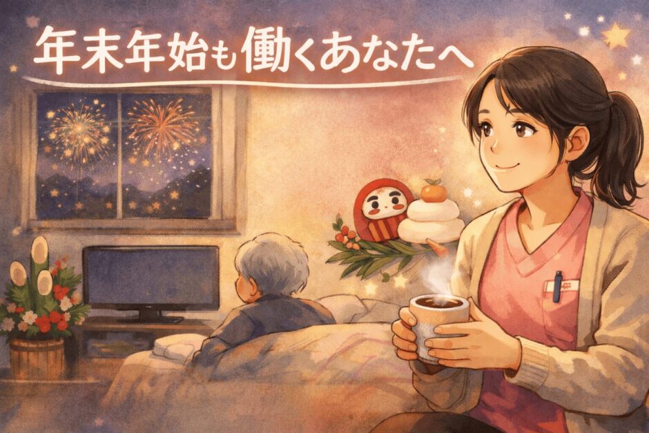 年末年始も働く介護士