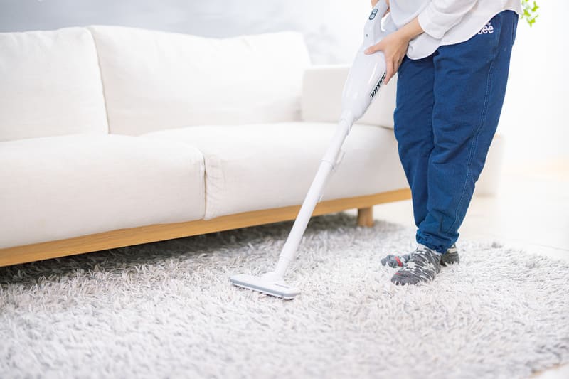 絨毯に掃除機をかける人